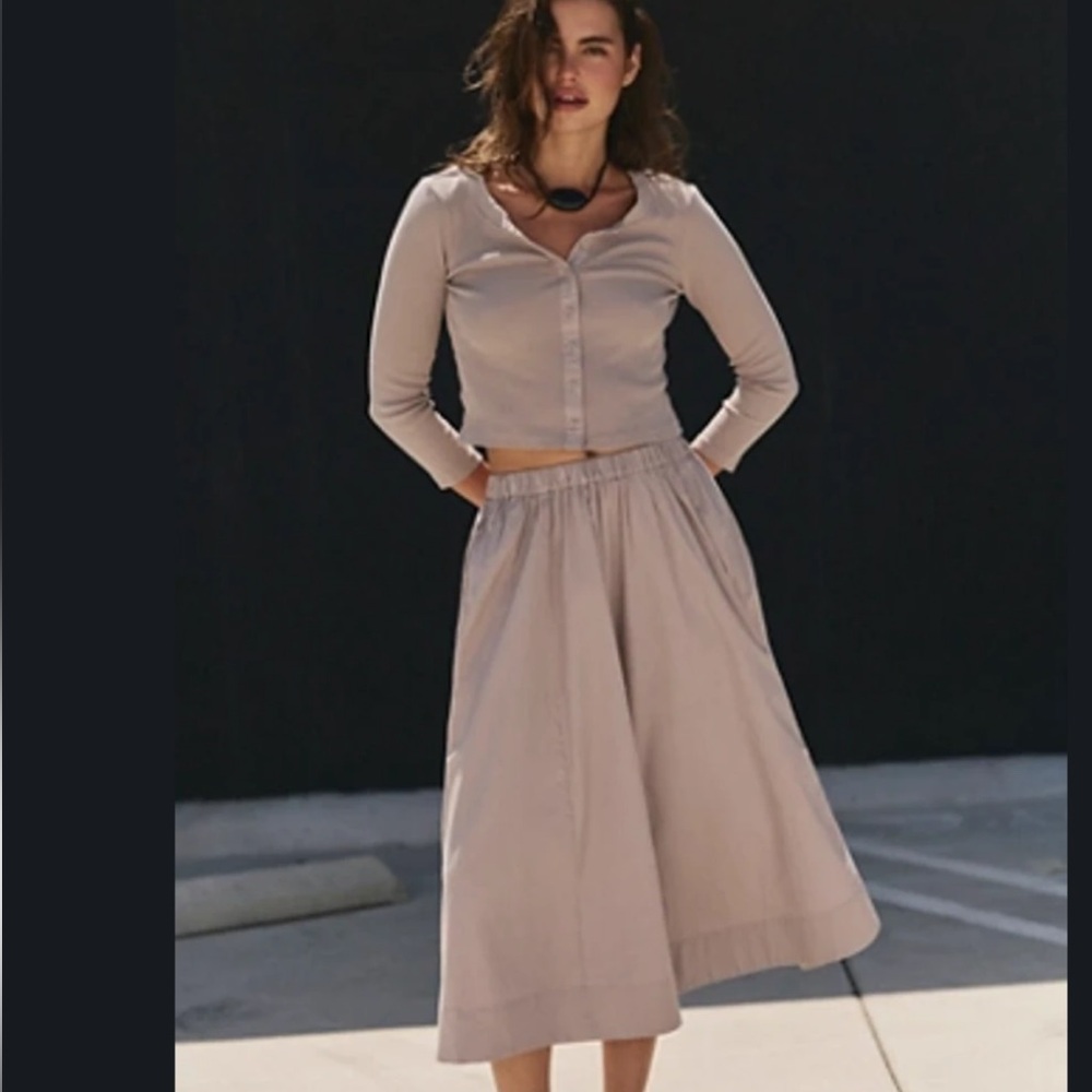 Free People Perfect Lines Skirt Set Lilac Grey S